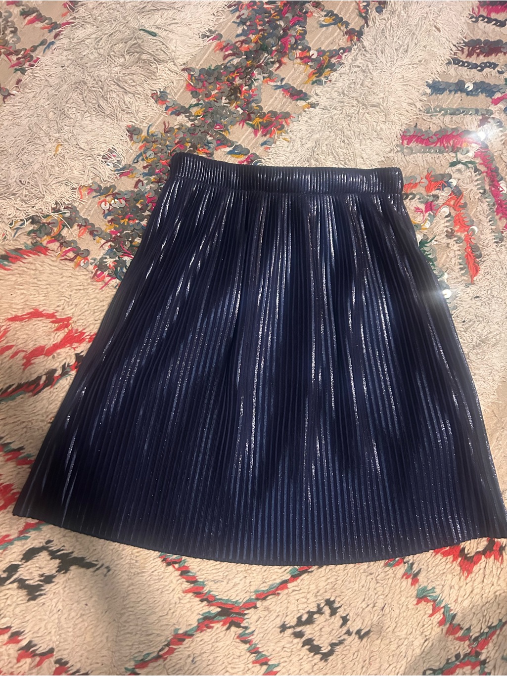 Golden Goose Deluxe Italy Metallic Pleated Skirt